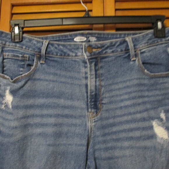 Old Navy jeans Rockstar Skinny distressed denim mid rise jeans size 18 - Picture 6 of 9